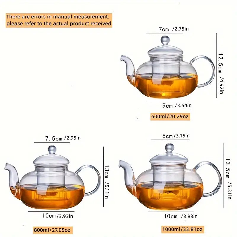 Premium Glass Teapot Set With Detachable Infuser
